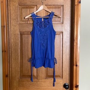 WHBM V neck crochet tank